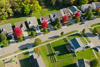 Aerial photo of houses