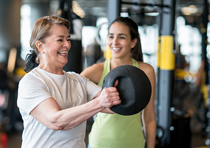 Two people at a personal training session