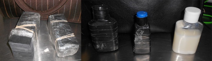 Plymouth Police are educating residents about two scams that have recently become common throughout the state – the utility and black money scams. In the black money scam, victims are tricked into purchasing fake chemicals (as pictured) to clean colored carbon paper, which they are led to believe is money (also pictured). 