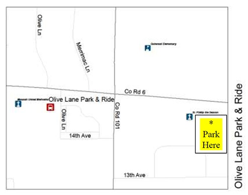 Olive Lane Park & Ride closure map 2015