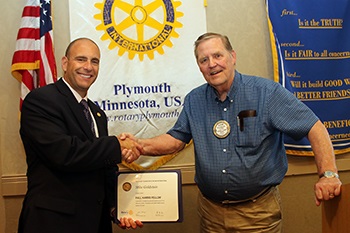 Plymouth Police Chief Mike Goldstein presented Rotary Award